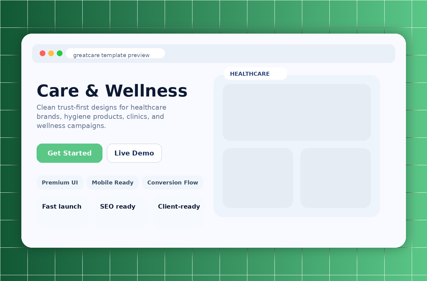 Care & Wellness template thumbnail